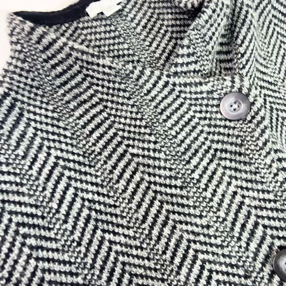 J Jill Cardigan Jacket Women Large Wool Blend Herringbone Overcoat Copley Topper - Picture 3 of 10